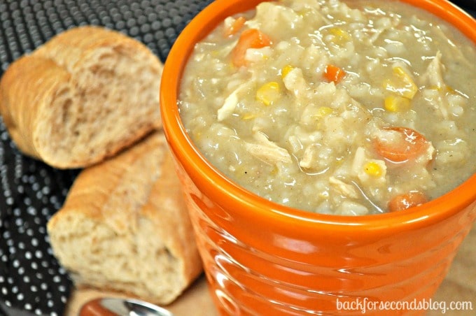 Easy Crock Pot Creamy Chicken And Rice Soup - Back For Seconds