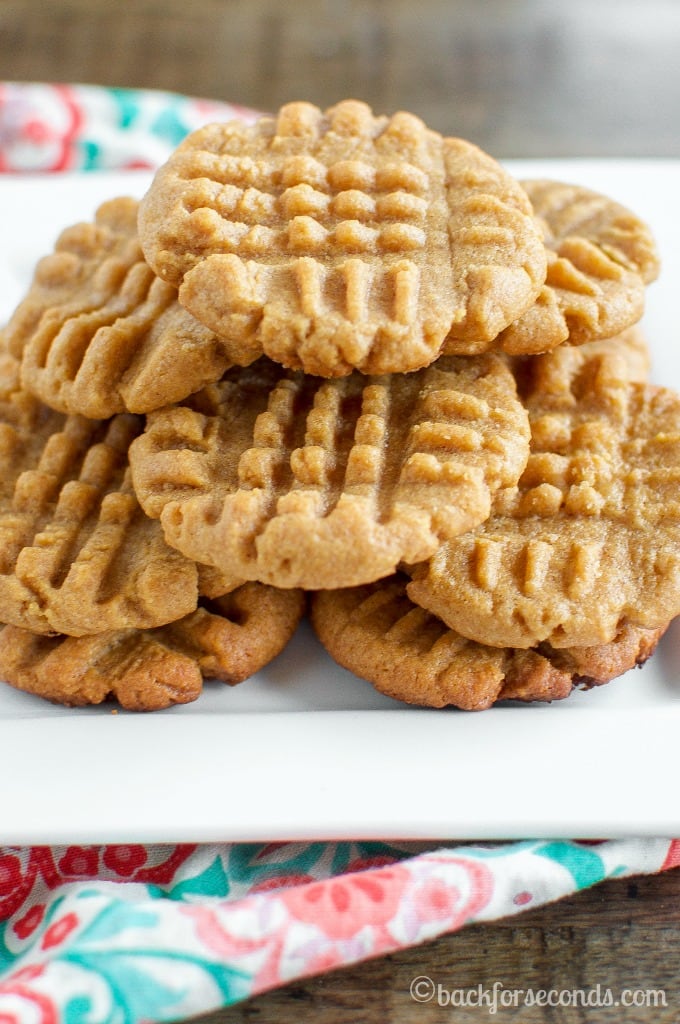 3 Ingredient Peanut Butter Cookies {Gluten Free} - Back for Seconds