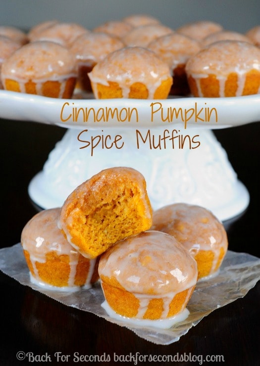 Glazed Cinnamon Pumpkin Spice Mini Muffins - Back for Seconds