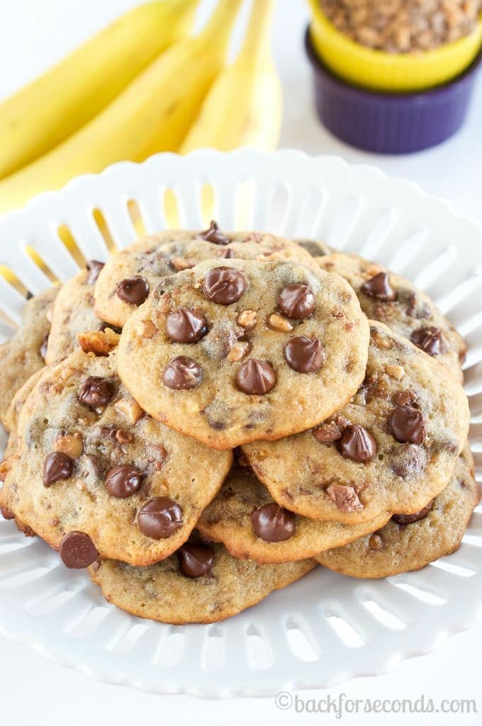 Banana Toffee Chocolate Chip Cookies - Back for Seconds