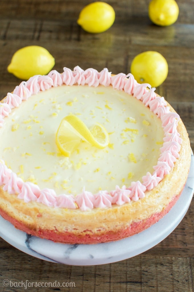 Lemon Cheesecake with Strawberry Crust