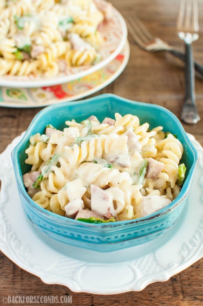 Creamy Pasta with Ham and Asparagus - Back for Seconds