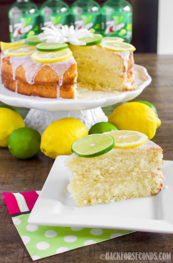 7 UP Cake From Scratch With Lemon Lime Glaze - Back For Seconds