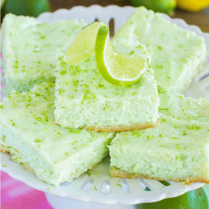 Lime Cheesecake Bars with Lemon Lime Crust Back for Seconds