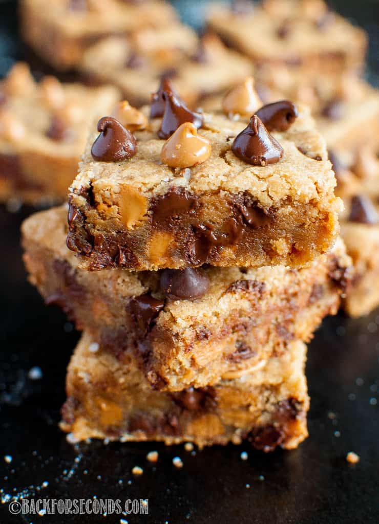 Salted Peanut Butter Chocolate Chip Cookie Bars - Back for ...